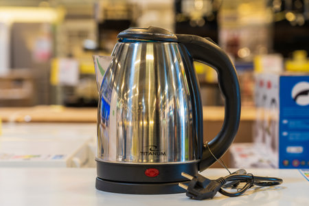 September 19, 2022 Beltsy, Moldova. For illustrative editorial use. Electric kettle.のeditorial素材