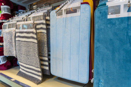 September 19, 2022 Beltsy, Moldova. For illustrative editorial use. Bath mats.のeditorial素材