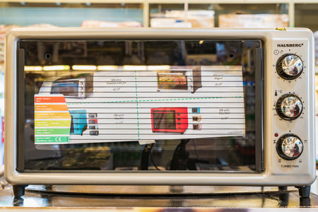 September 19, 2022 Beltsy, Moldova. For illustrative editorial use. Electric microwave.のeditorial素材