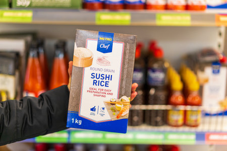 January 20, 2023 Beltsy, Moldova. For illustrative editorial use. Rice for sushi.のeditorial素材