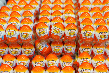 April 6, 2023 Beltsy, Moldova. For illustrative editorial use. Eggs Kinder surprise.のeditorial素材