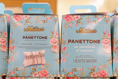 April 6, 2023 Beltsy, Moldova. For illustrative editorial use. Easter panettone.のeditorial素材
