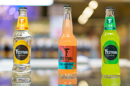 June 8, 2023 Beltsy, Moldova. For illustrative editorial use. Alcoholic Cocktails Festivalのeditorial素材