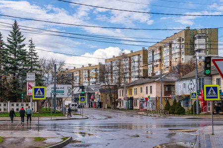 March 26, 2023 Beltsy, Moldova. For illustrative editorial use. City after the rain