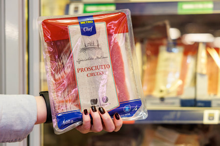 October 11, 2023 Beltsy, Moldova. For illustrative editorial use. Prosciutto crudoのeditorial素材