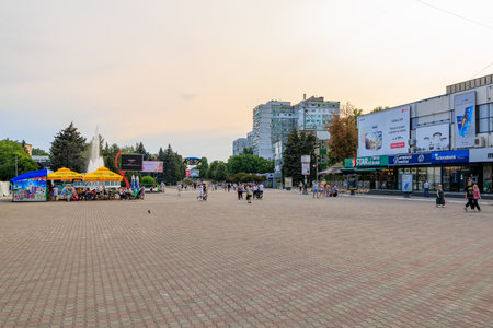 October 1, 2023. Balti Moldova. Central city square. Background with selective focus and copy spaceのeditorial素材