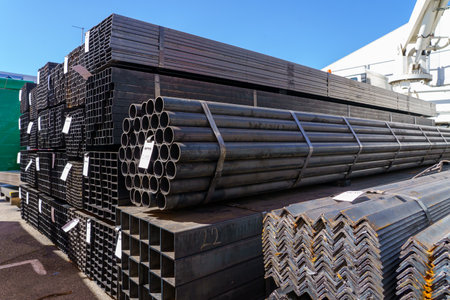 March 30, 2023 Chisinau Moldova. For illustrative editorial use. Metal pipesのeditorial素材