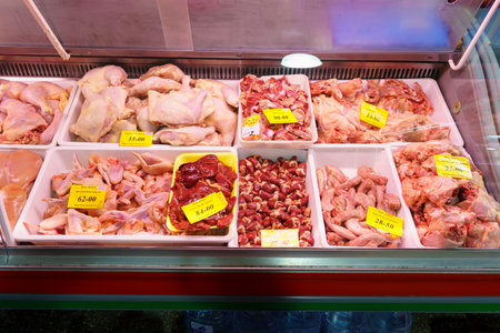 December 20, 2022 Beltsy, Moldova. For illustrative editorial use. By-products on the marketのeditorial素材