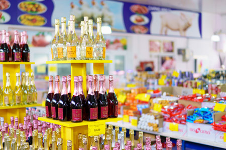 December 20, 2022 Beltsy, Moldova. For illustrative editorial use. Champagne or sparkling wineのeditorial素材