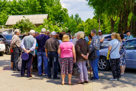 May 26, 2023 Beltsy, Moldova. For illustrative editorial use. Protest or rally due to high prices for central heatingのeditorial素材
