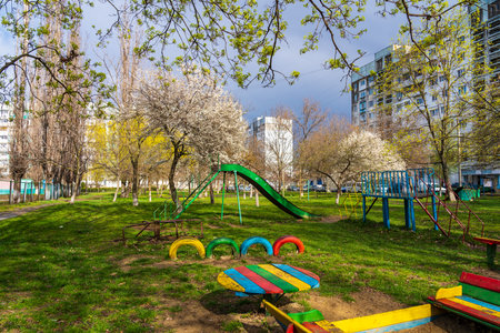 March 26, 2023 Beltsy, Moldova. For illustrative editorial use. Spring in the city.のeditorial素材