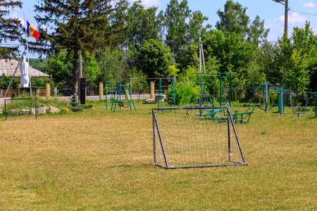 Children playground. Background with selective focus and copy space for text
