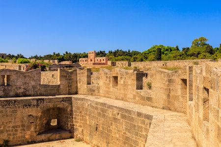 Ancient fortress. Background with selective focus and copy space for text