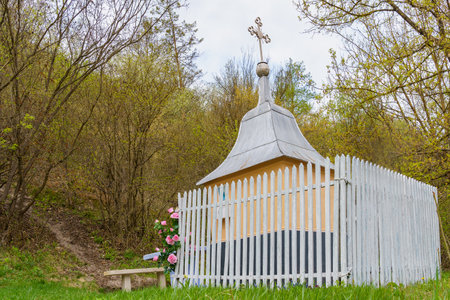 Chapel for prayers. Background with selective focus and copy space for textの写真素材