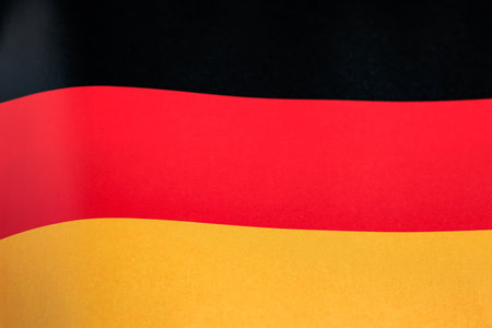 Vibrant colors of the german flag: black, red, and gold stripes.の写真素材