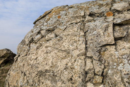 Beautiful landscape with hills and rocks. Background with selective focus and copy space for text
