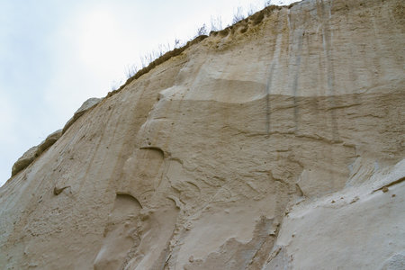 Limestone mountain. Background with selective focus and copy space for text
