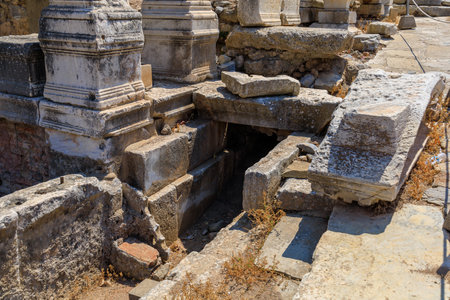 Ruins of the ancient city of Ephesus. Cultural heritage of humanity From ancient Greece and ancient Rome. Background with selective focusの写真素材