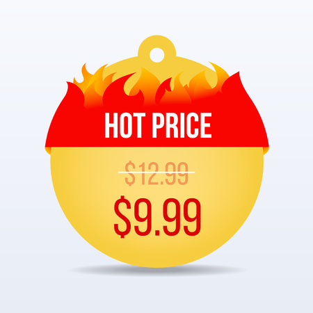 Hot Price. Special offer sale tag discount symbol retail sticker sign price. VECTOR.のイラスト素材