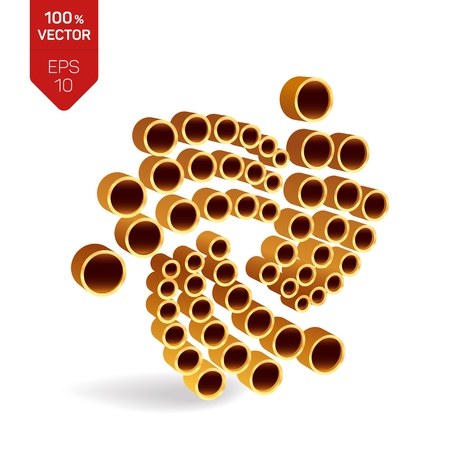 Iota symbol. 3D isometric golden Iota Sign. Digital currency. Cryptocurrency. Vector illustrationのイラスト素材