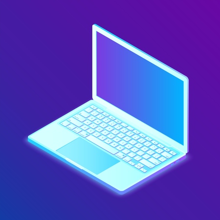 Laptop. Isometric Laptop. Created For Mobile, Web, Decor, Print Products, Application. Perfect for web design, banner and presentation Vector Illustrationのイラスト素材