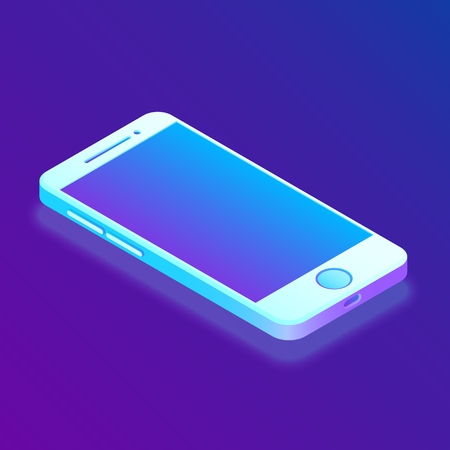 Smartphone. Isometric Smartphone. Created For Mobile, Web, Decor, Print Products, Application. Perfect for web design, banner and presentation Vector Illustrationのイラスト素材