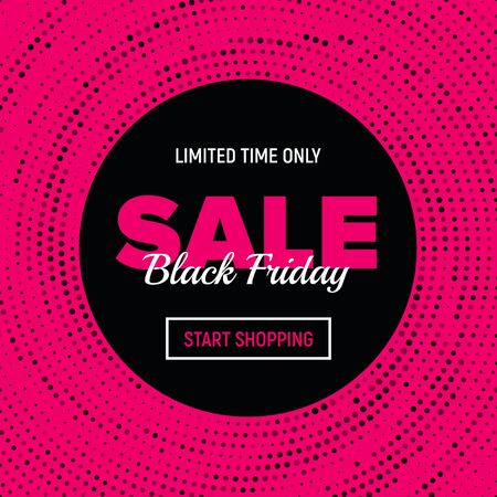 Black Friday Sale Banner. Black Friday sale inscription label. Promotional marketing discount event template. Design element for sale banners, posters, cards. Vector illustrationのイラスト素材