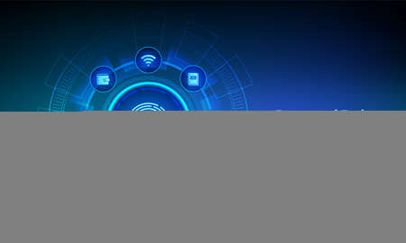 Personal Data protection business concept on virtual screen. Cyber Security. Fingerprint with padlock icon in robotic hand. Private secure and safety. Vector illustrationのイラスト素材