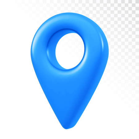 Point of location 3d icon. Pointer of map isolated on transparent background.. Map marker sign. Gps pointer graphic element. Navigation pin point global position system symbol. vector illustrationのイラスト素材