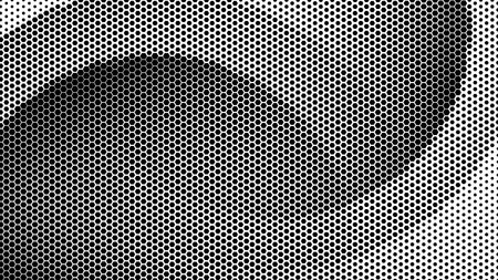 Hexagonal geometric wave background. Halftone hexagon shapes technology background. Abstract geometric wavy pattern. Hexagon shadow gradient with hexagonal pattern. Vector Illustrationのイラスト素材