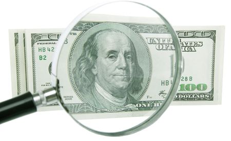 lens increases the money (horizontal position)の写真素材