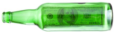 dollar a bottle green, in the horizontal direction の写真素材