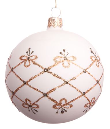 isolated yellow ball (cristams toy at cristmas tree) の写真素材