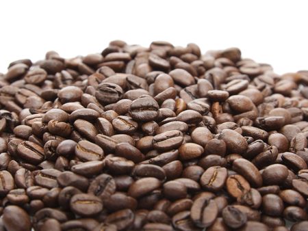 Coffee is very big plans on a white backgroundの写真素材