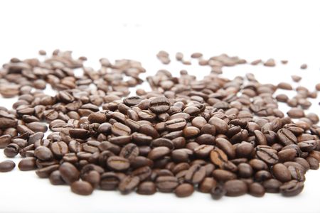 coffee close-up on a white backgroundの写真素材