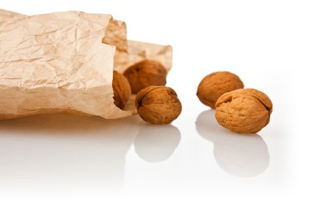 nuts, close-up, on a white backgroundの写真素材