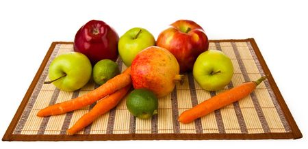 vertical fruit, juicy and tasty, white backgroundの写真素材