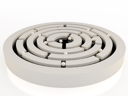 Spheres in an abstract maze, 3Dの写真素材
