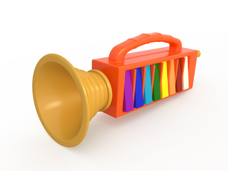Isolated toy fife, music instrument, 3Dの写真素材