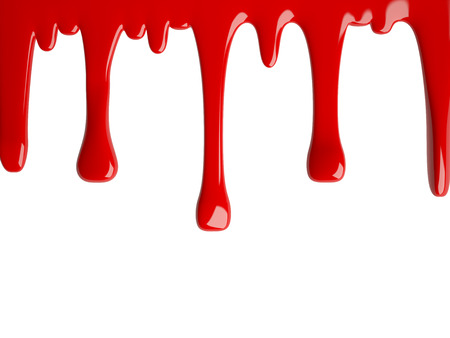  flowing red paint, 3D illustrationの写真素材
