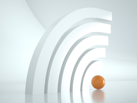 Wireless network icon symbol, 3D rendering imageの写真素材