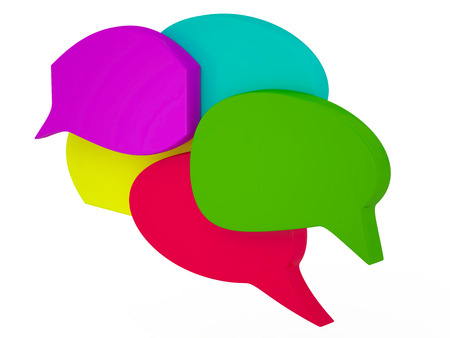 Colorful speech bubbles isolated on white, 3D