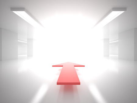 Corridor and Direction of movement, 3D illustrationの写真素材