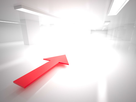 Corridor and Direction of movement, 3D illustrationの写真素材