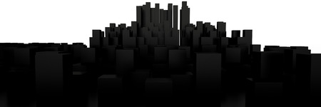 Cityscape isolated on white background, 3D rendering imageの写真素材