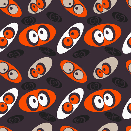 Pattern with eyes over dark background. Vector illustrationのイラスト素材