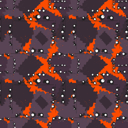 Decorative template frame with funny birds. Seamless pattern.  illustrationのイラスト素材