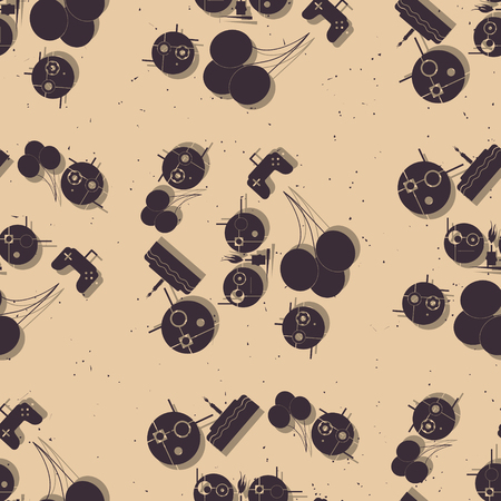 Birthday party grunge seamless pattern.のイラスト素材