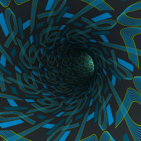 View of an abstract tunnel, 3D rendering image