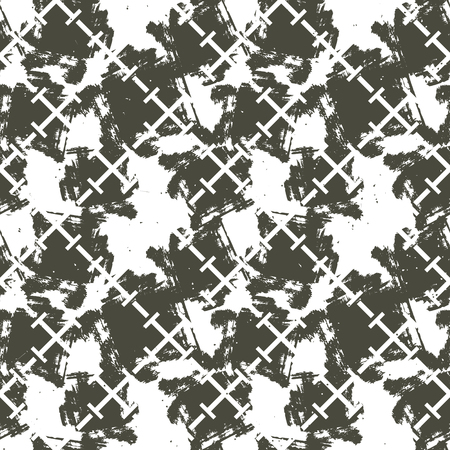 Grunge abstract geometric seamless pattern. Vector illustrationのイラスト素材